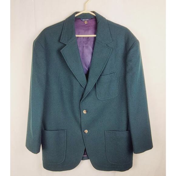 Tommy Hilfiger mens green classic wool blazer jacket Size medium retro holiday - Picture 1 of 11